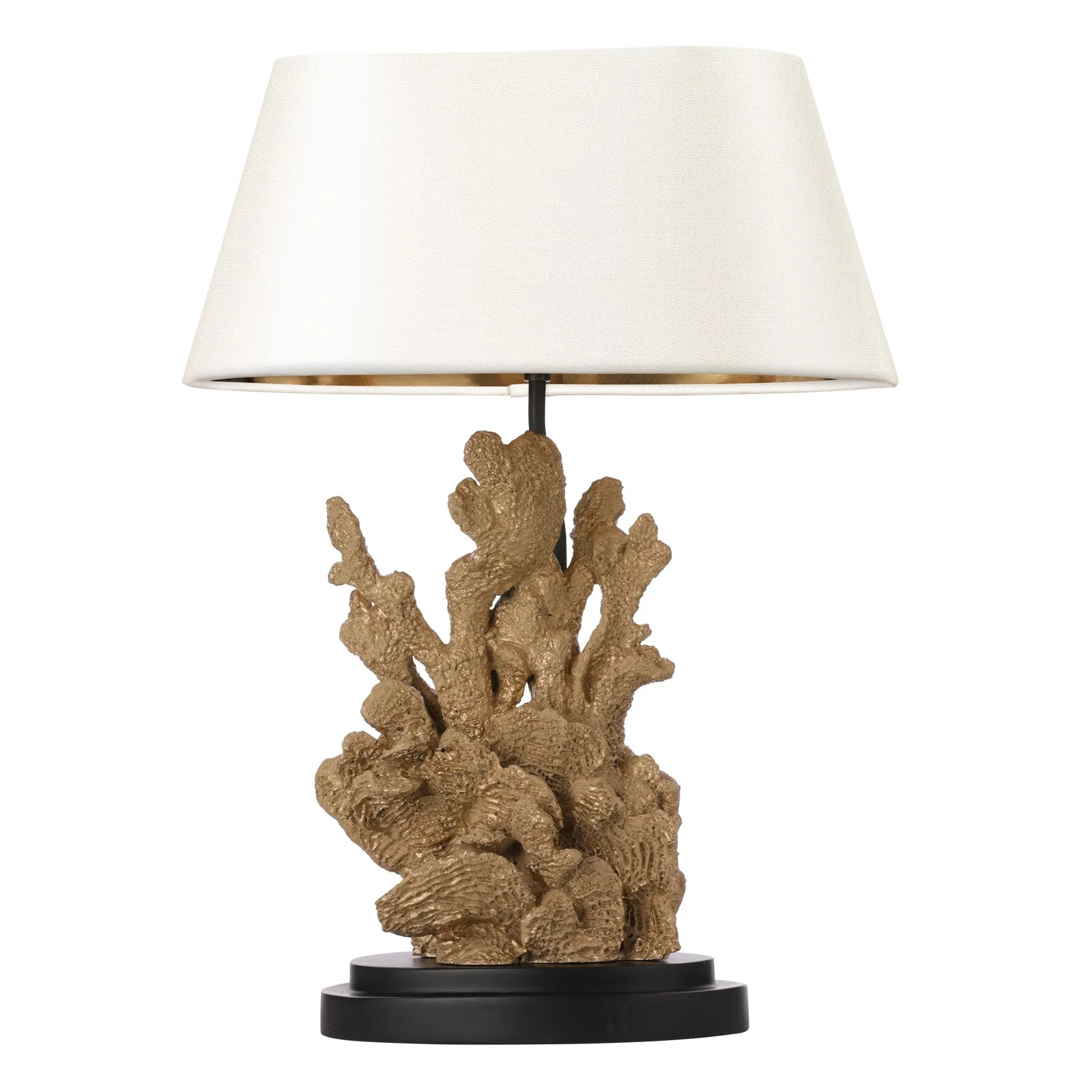 Korallion Table Lamp In Chalk White/Gold And Black Base Only E27 - Image 22
