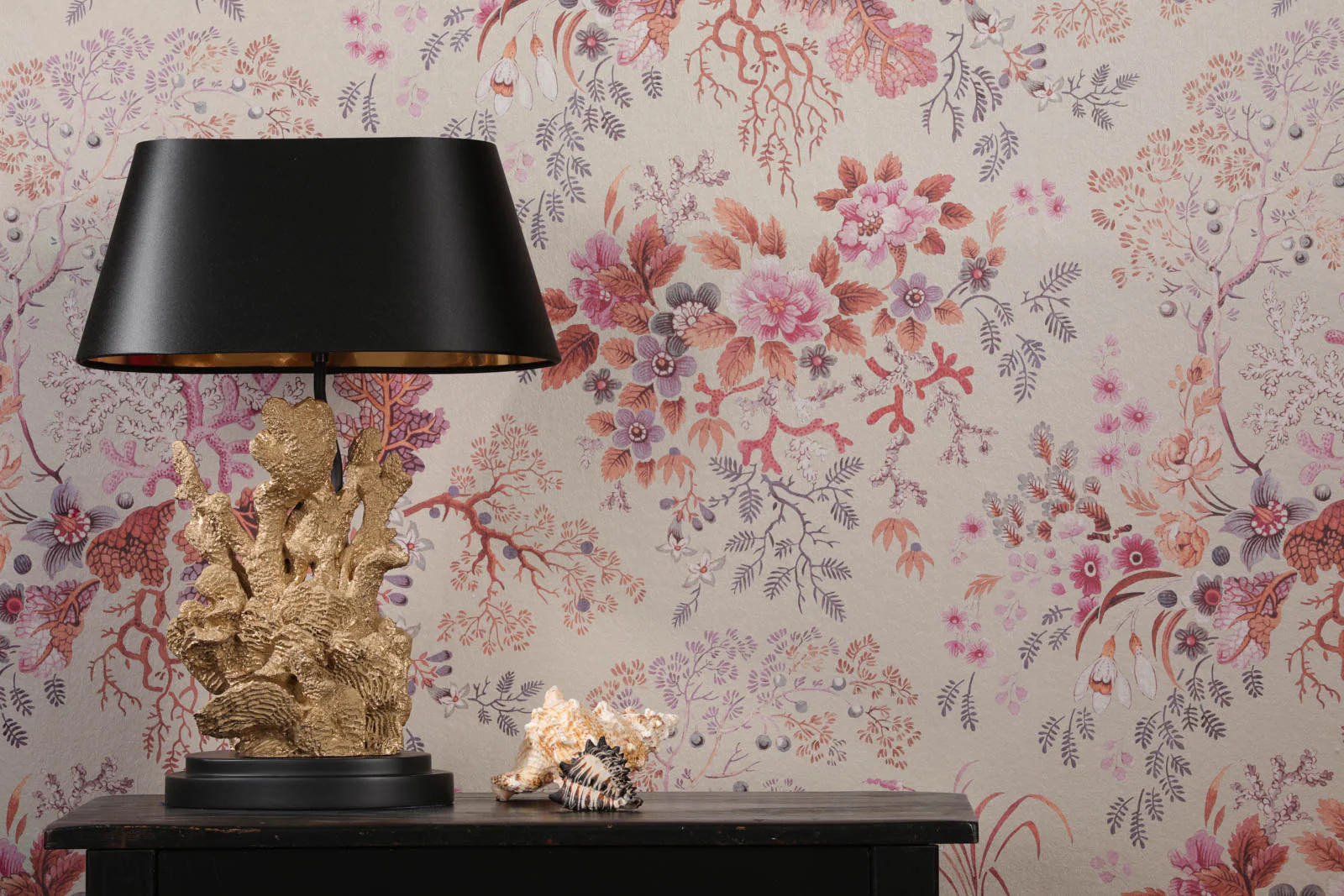 Korallion Table Lamp In Chalk White/Gold And Black Base Only E27 - Image 30