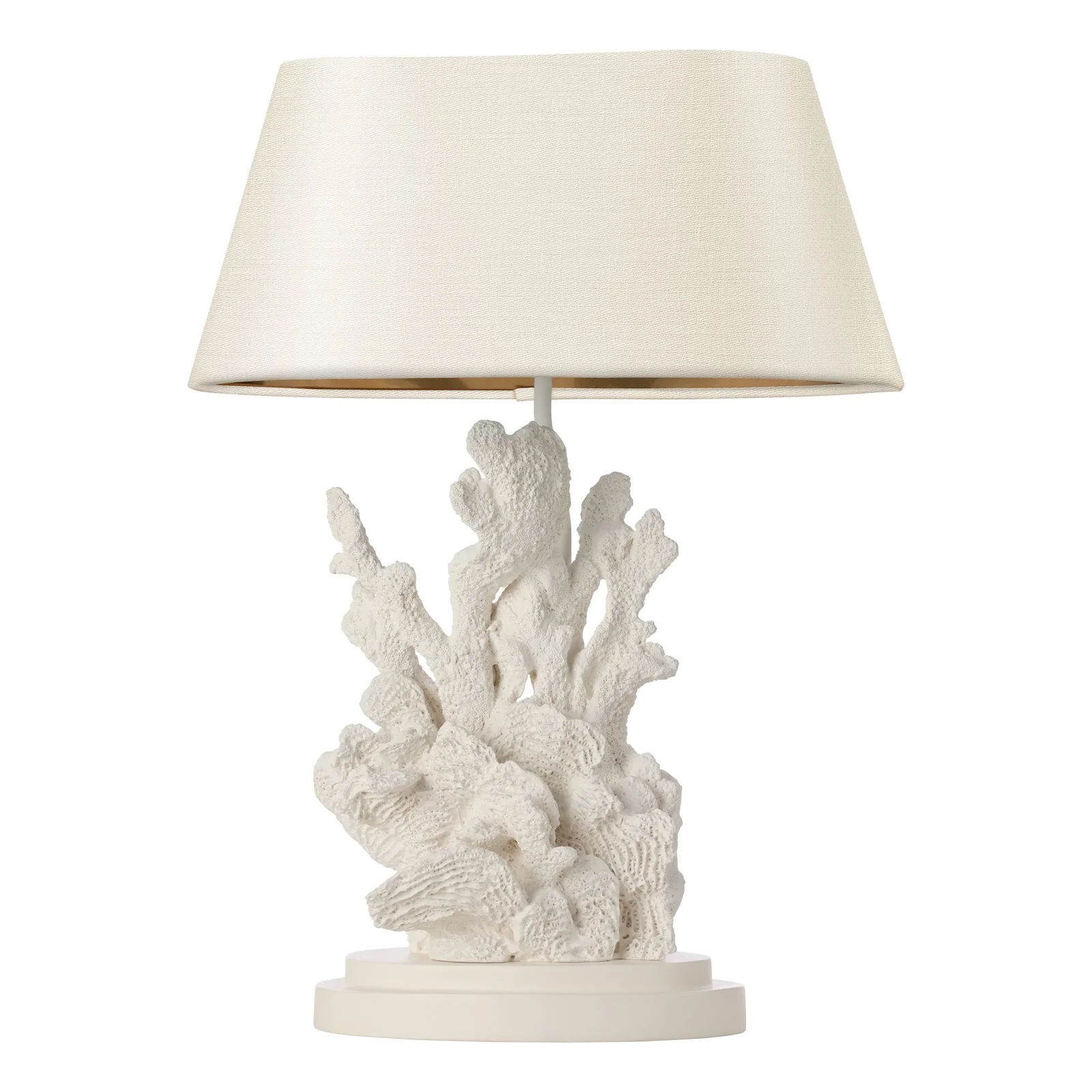 Korallion Table Lamp In Chalk White/Gold And Black Base Only E27 - Image 4