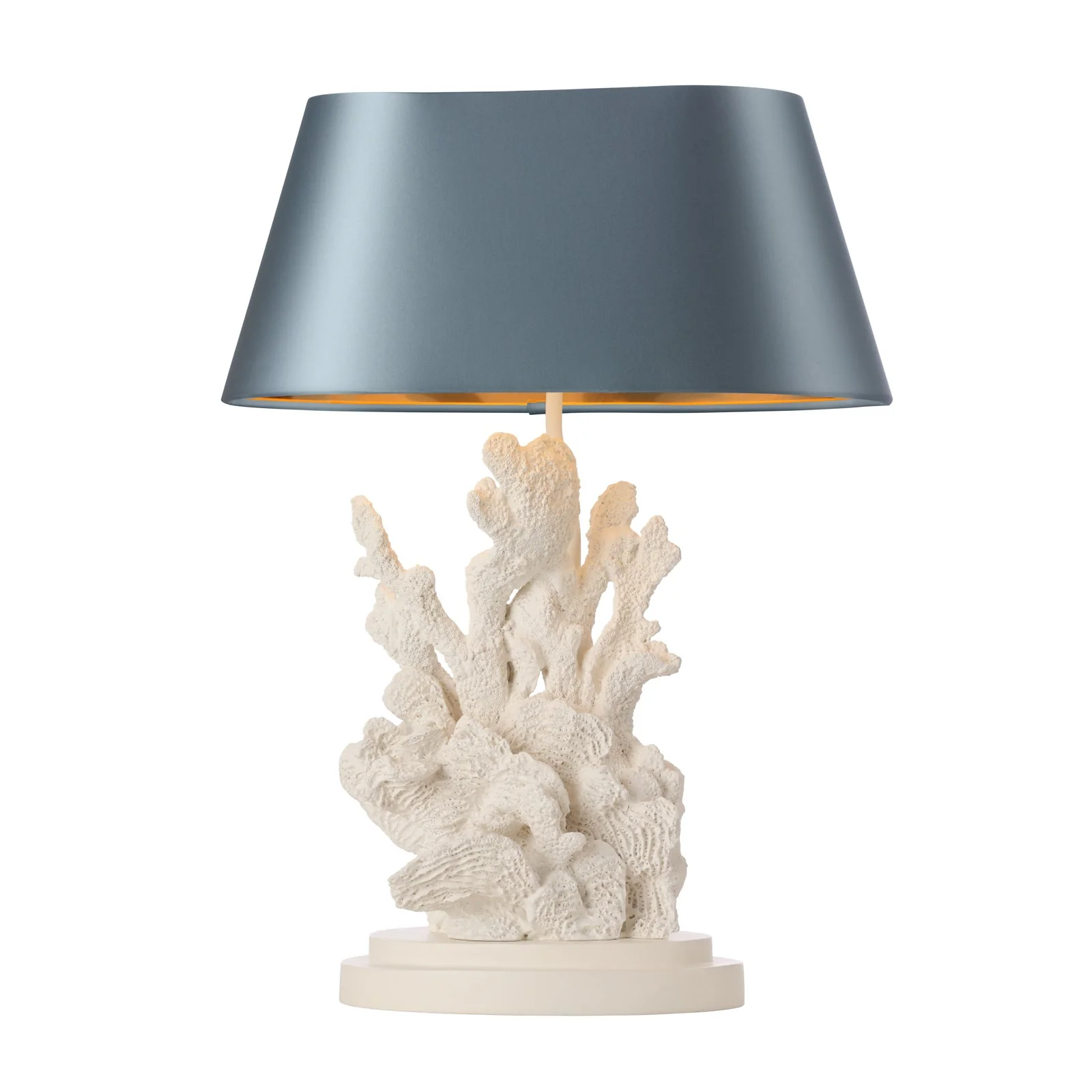 Korallion Table Lamp In Chalk White/Gold And Black Base Only E27 - Image 5