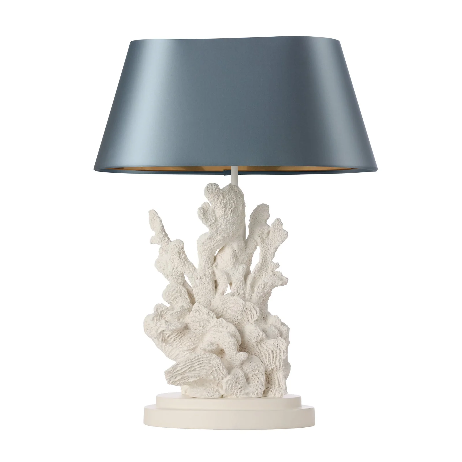 Korallion Table Lamp In Chalk White/Gold And Black Base Only E27 - Image 6
