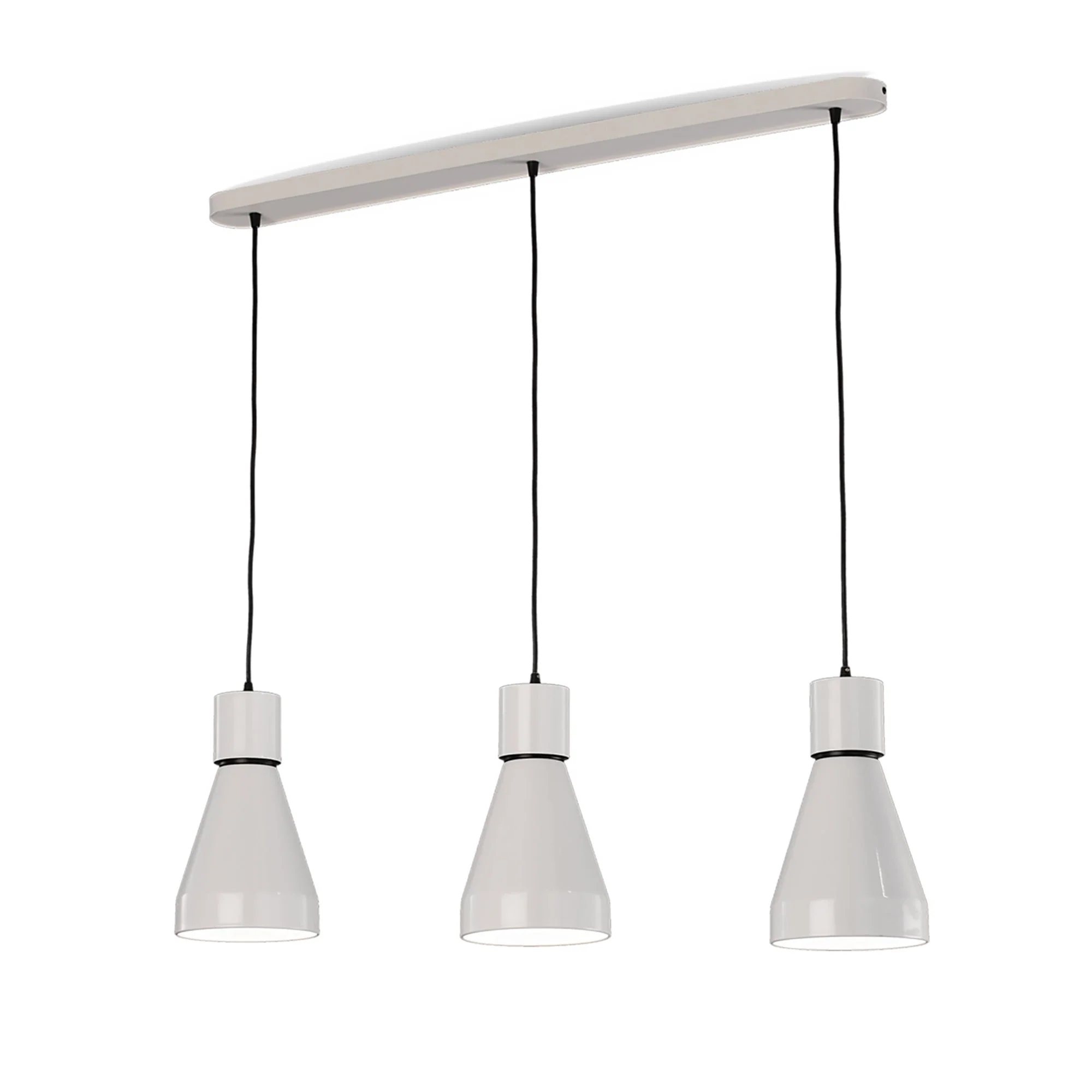 Kos 3Lt/4Lt E27 Linear Pendant - White & Black - Image 2