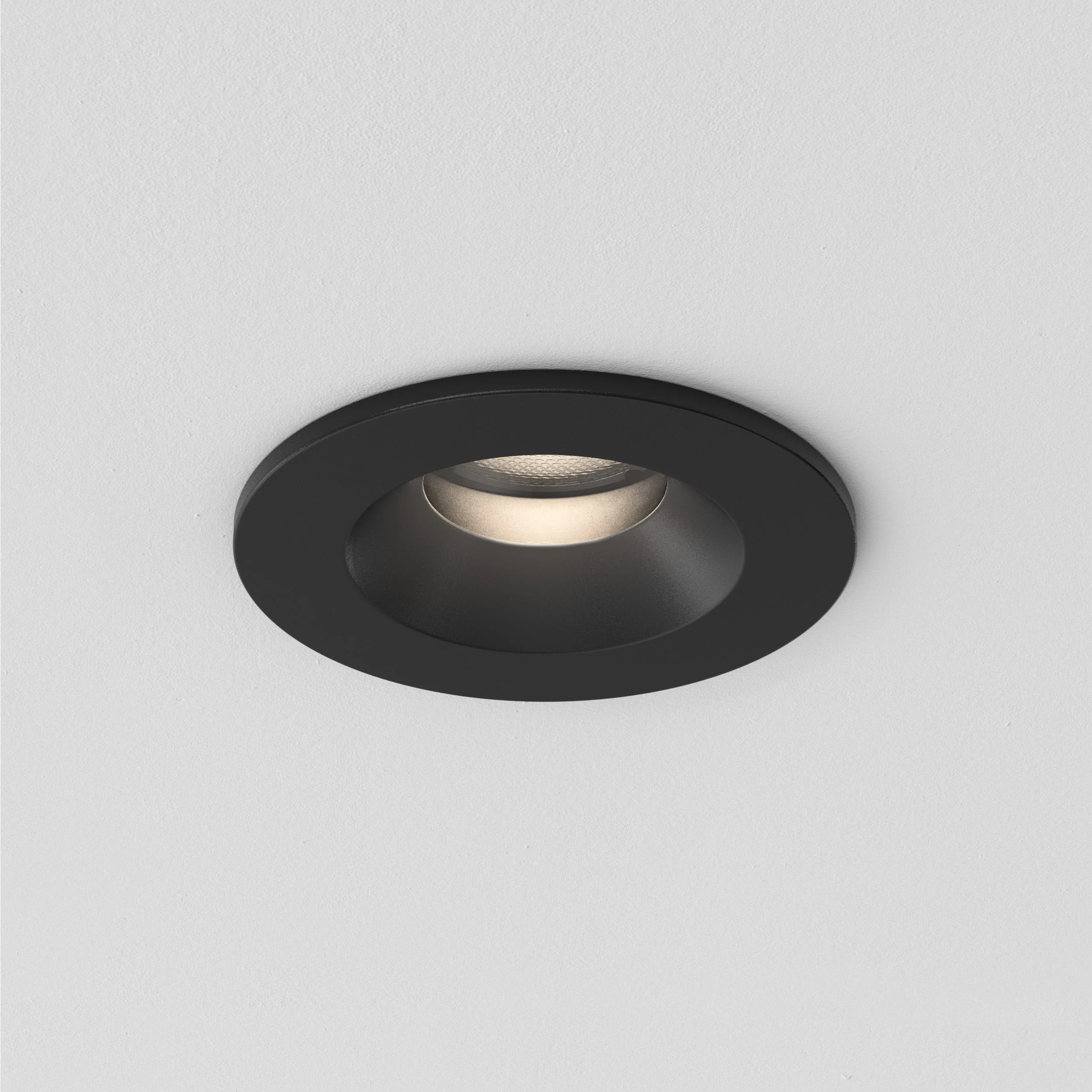 Kos Recessed Outdoor Ceiling Light in Matt White/Textured Black GU10 IP65 - Image 6
