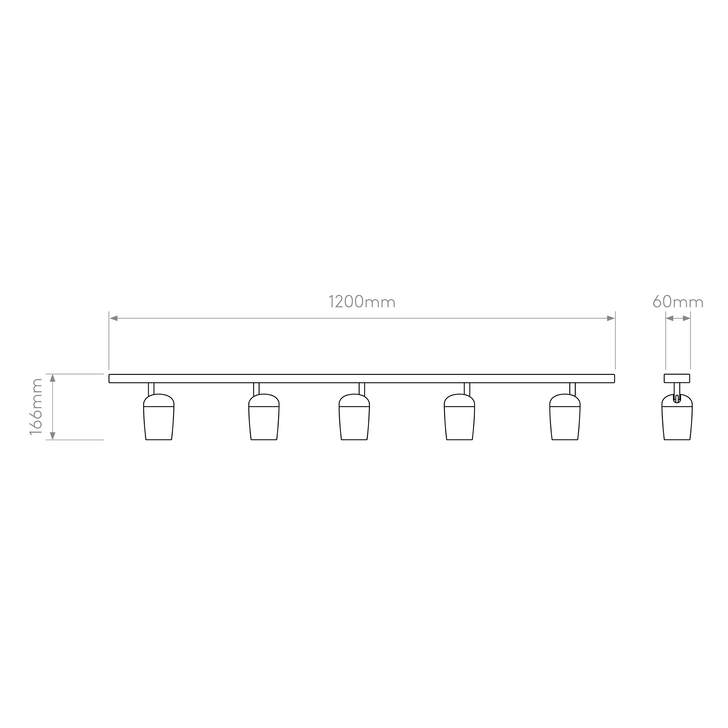 Koto 3/4/5Lt Bar Spotlight IP20  - Black/White - Image 6