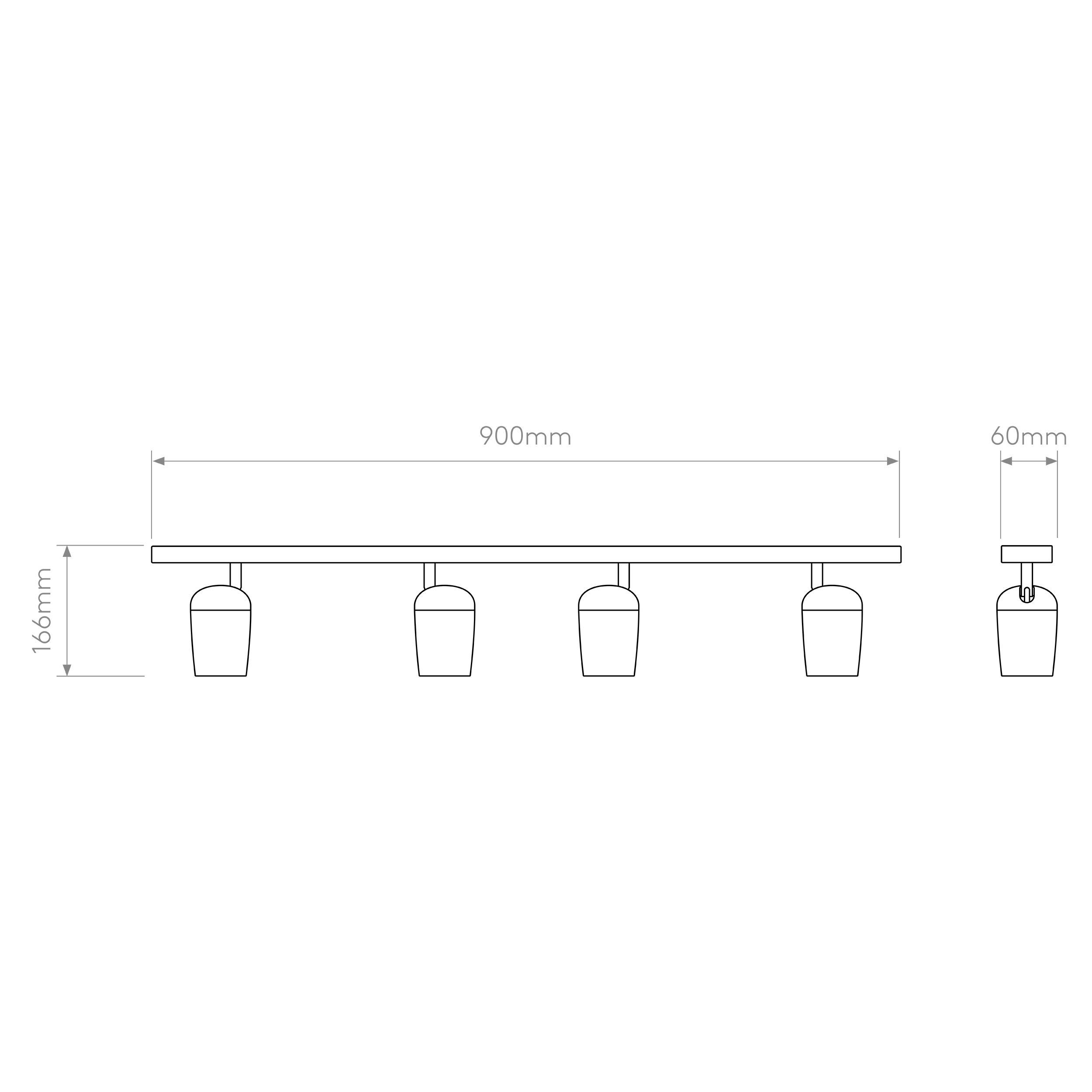 Koto 3/4/5Lt Bar Spotlight IP20  - Black/White - Image 7