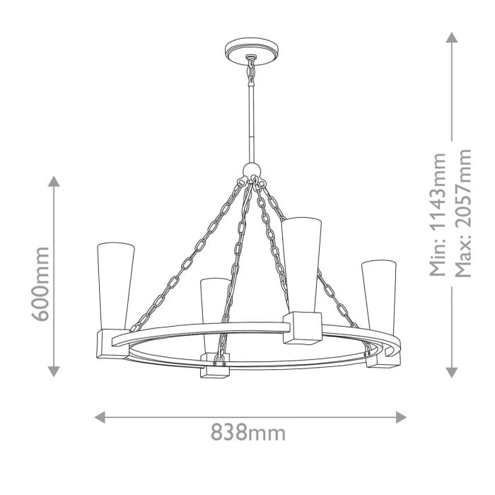 Kristy 3/4/5 lt Chandelier - Distressed Gold - Image 6