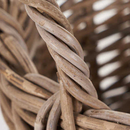 Kubu Oval Baskets (Set of 2) - Grey Finish - Image 6