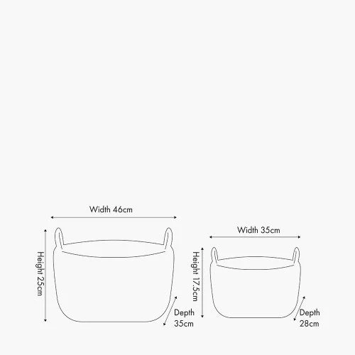 Kubu Oval Baskets (Set of 2) - Grey Finish - Image 9