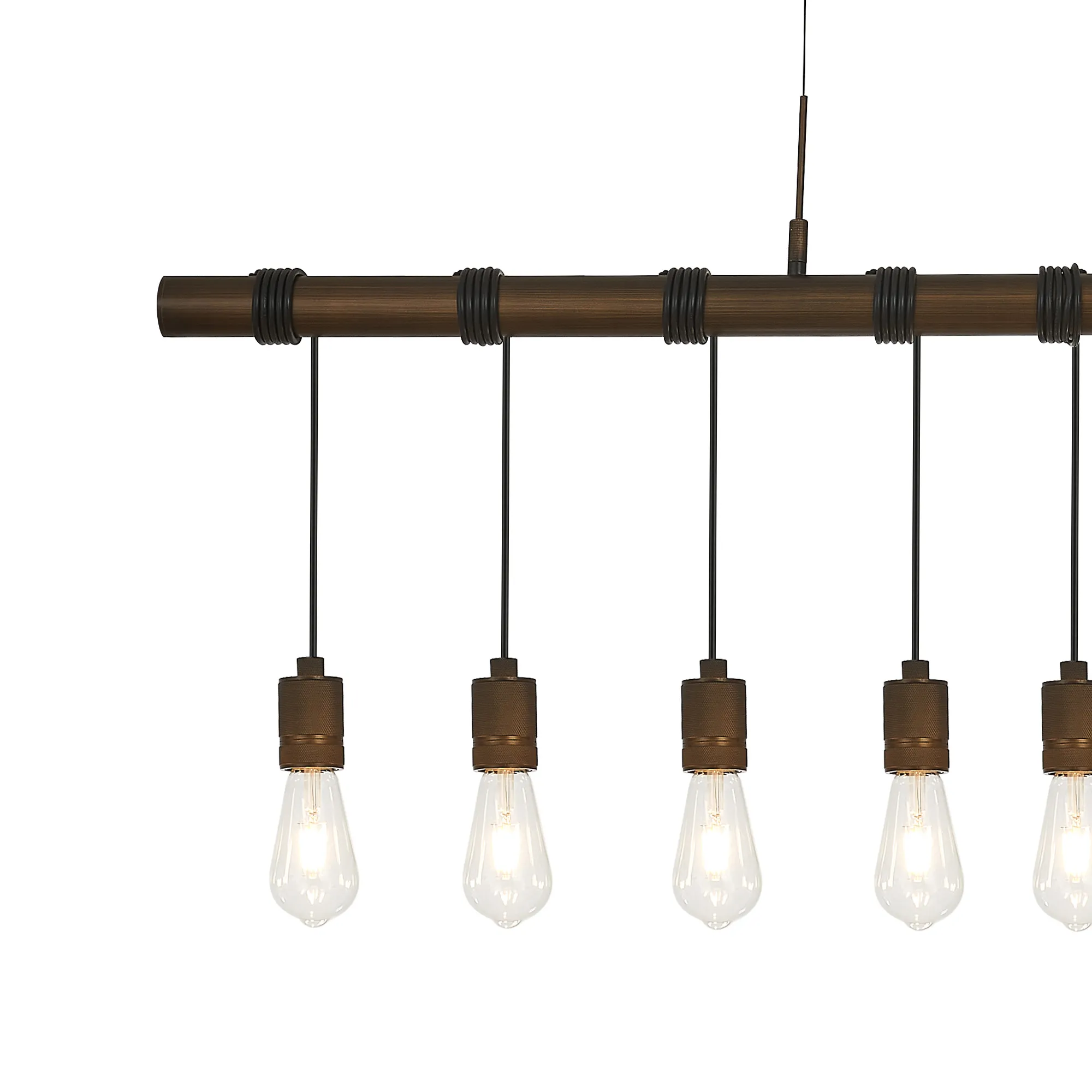 Kyoto 3/4/6/10Lt  Linear Pendant (FRAME ONLY)- Painted Matt Bronze/ Pewter Finishes - Image 25