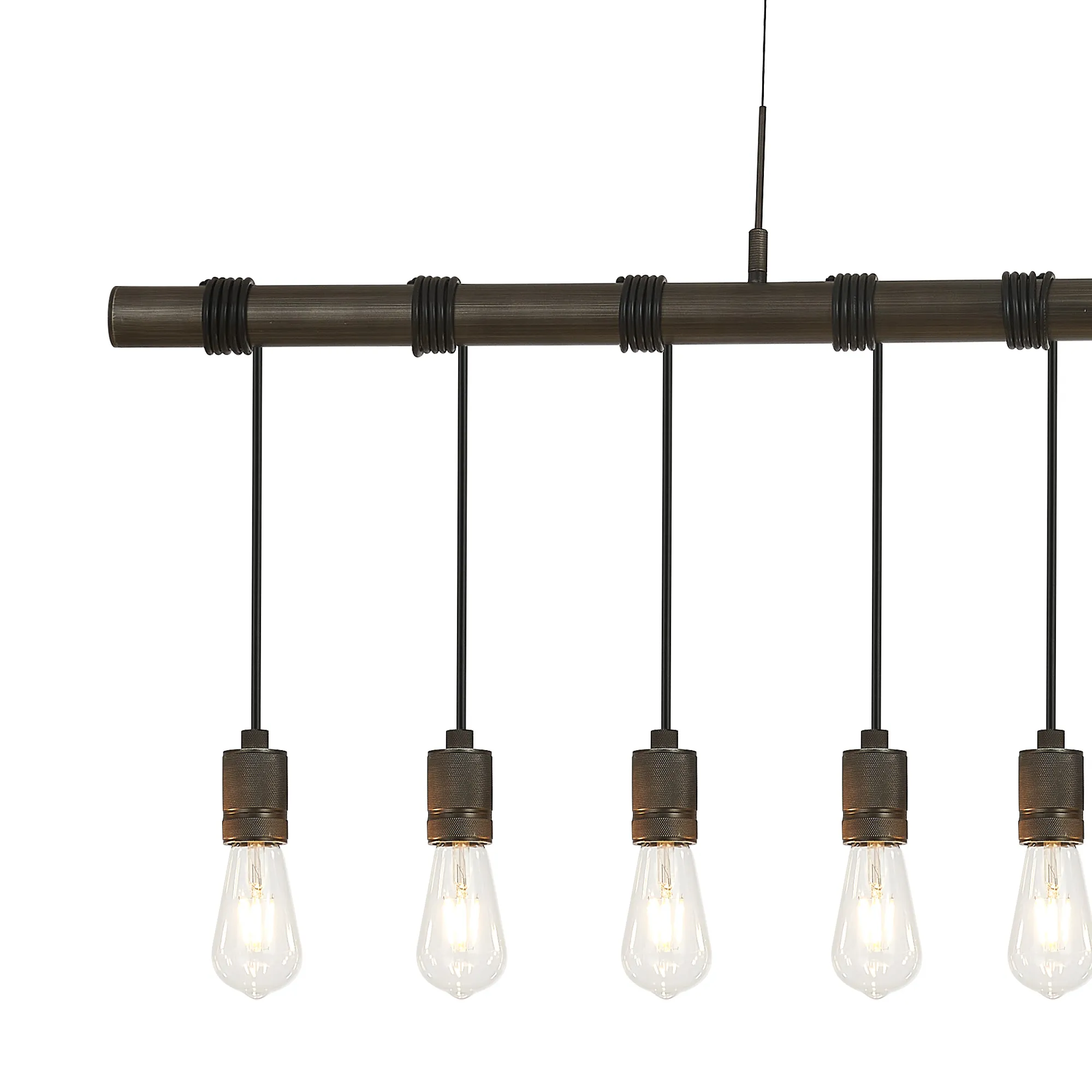 Kyoto 3/4/6/10Lt  Linear Pendant (FRAME ONLY)- Painted Matt Bronze/ Pewter Finishes - Image 29
