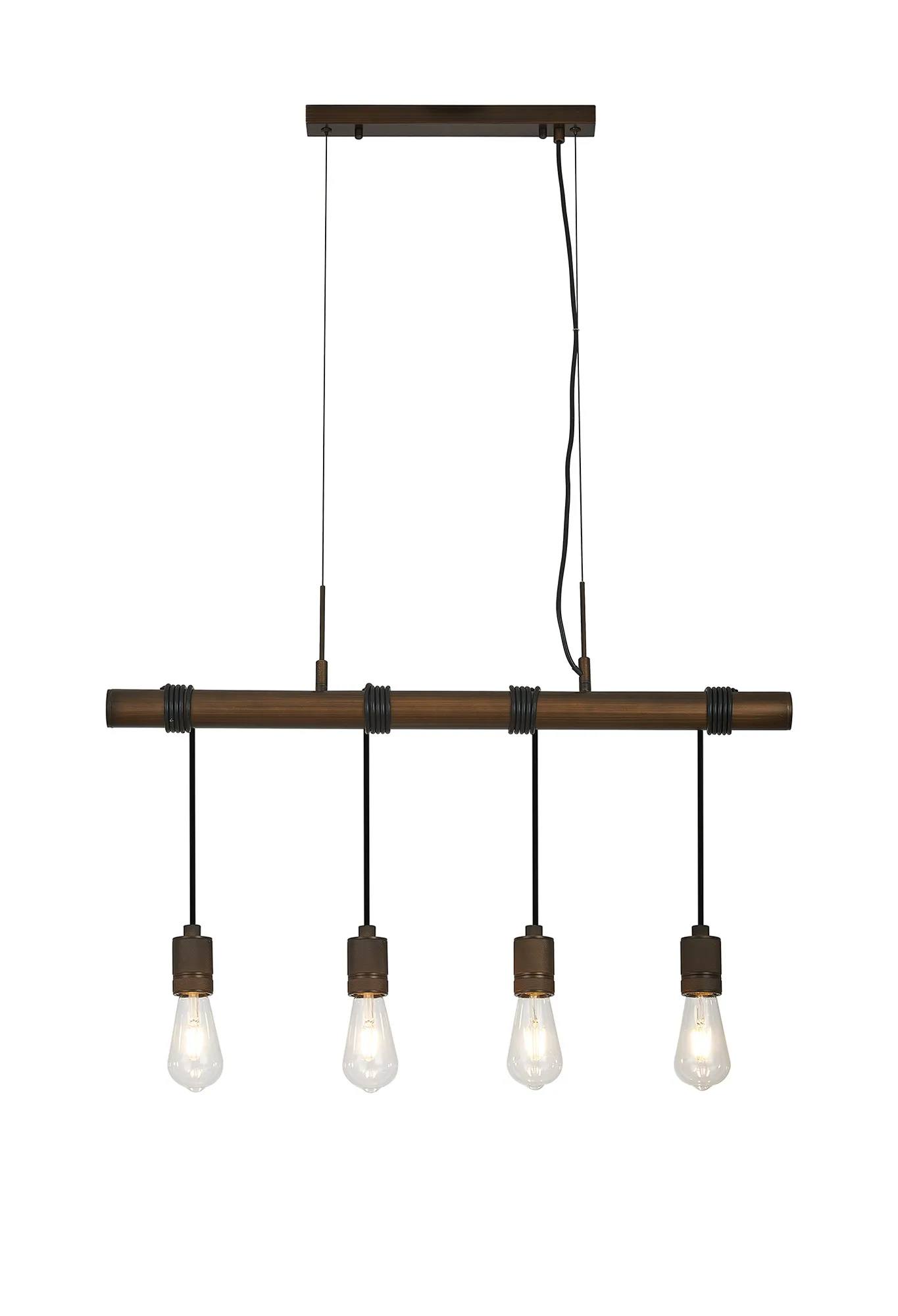 Kyoto 3/4/6/10Lt  Linear Pendant (FRAME ONLY)- Painted Matt Bronze/ Pewter Finishes - Image 3