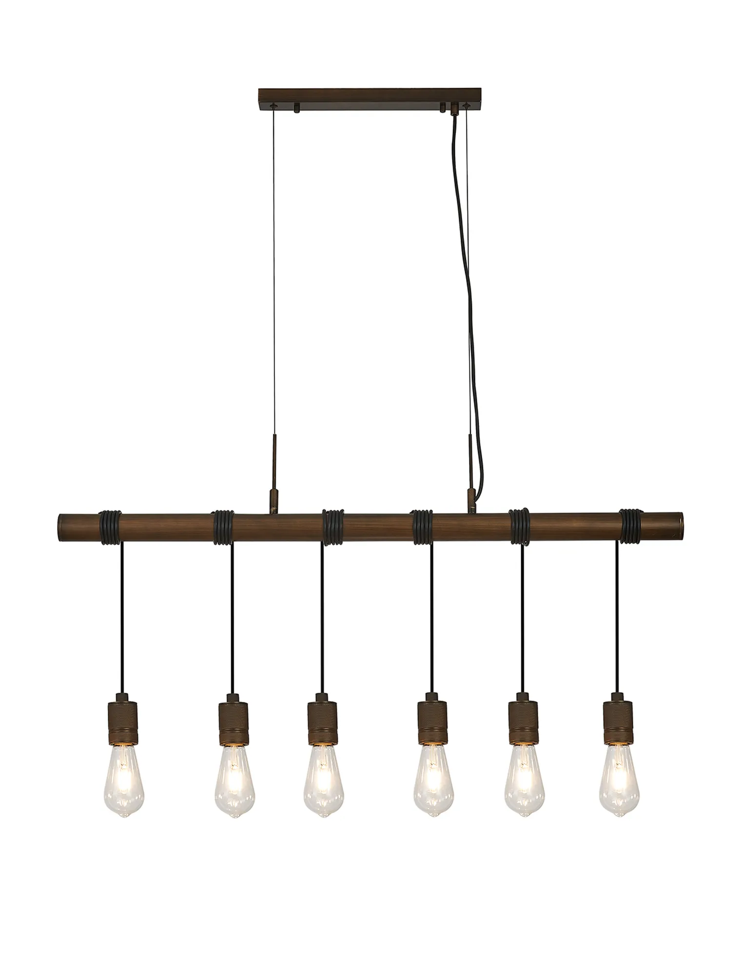 Kyoto 3/4/6/10Lt  Linear Pendant (FRAME ONLY)- Painted Matt Bronze/ Pewter Finishes - Image 4