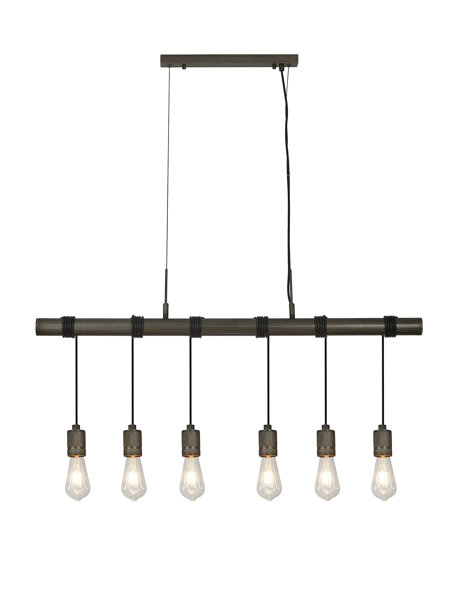Kyoto 3/4/6/10Lt  Linear Pendant (FRAME ONLY)- Painted Matt Bronze/ Pewter Finishes - Image 7