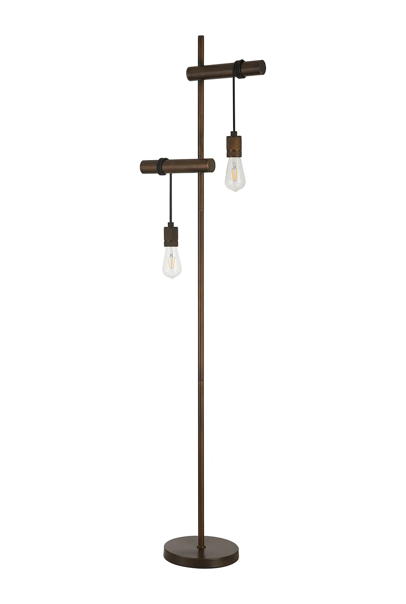 Kyoto Floor Lamp, 2 x E27- Painted Matt Bronze/ Pewter Finishes - Image 4