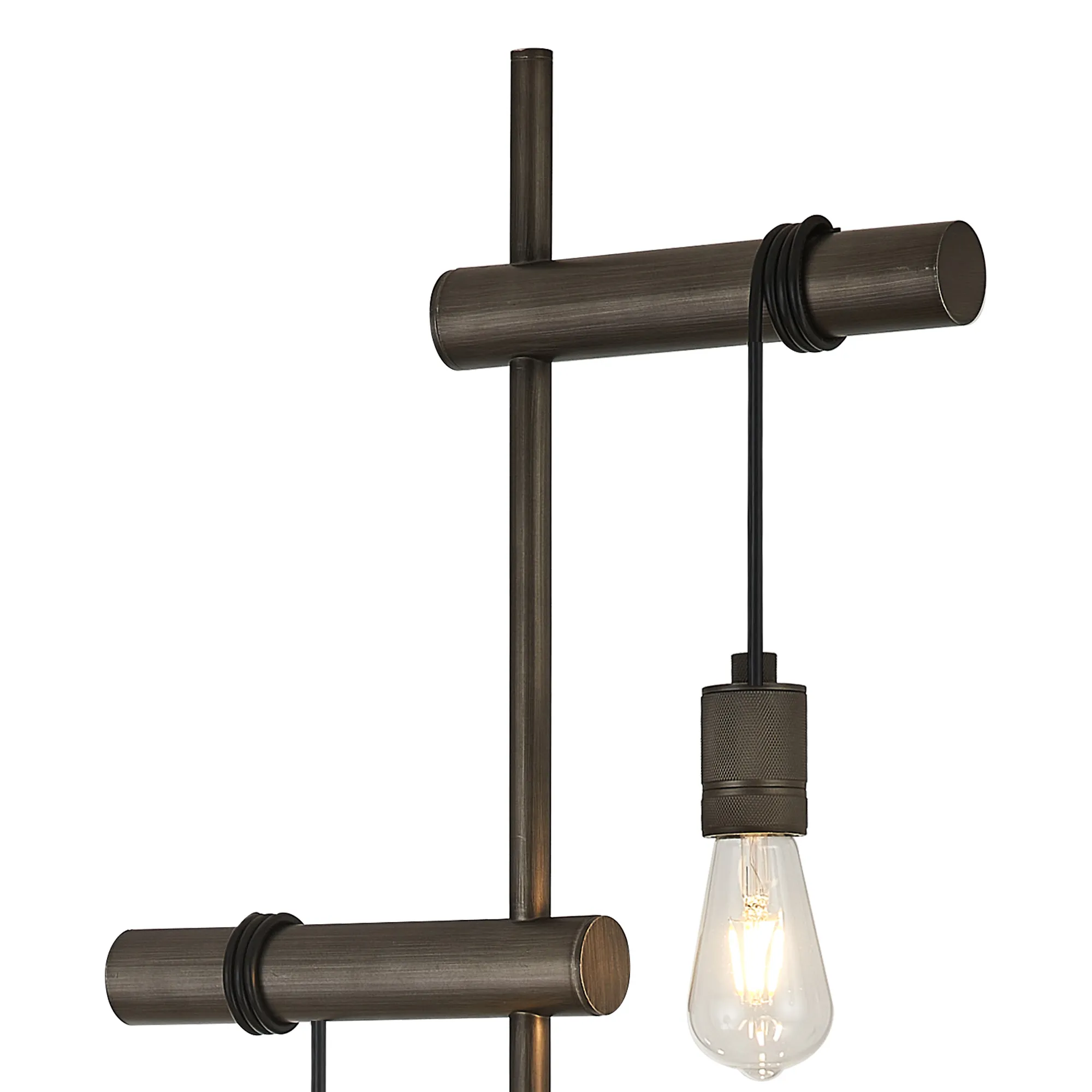 Kyoto Floor Lamp, 2 x E27- Painted Matt Bronze/ Pewter Finishes - Image 9