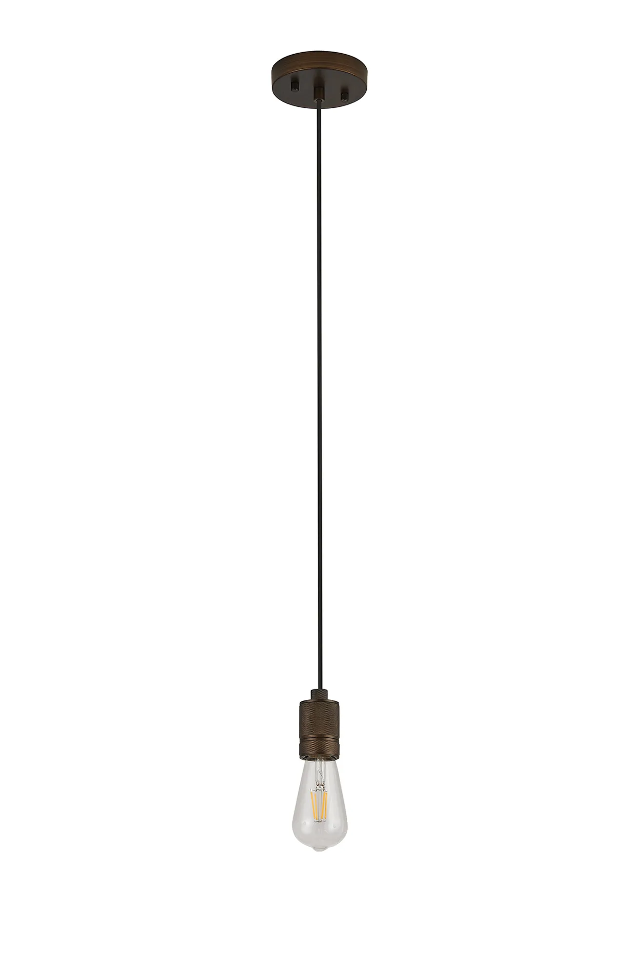 Kyoto Single Pendant (FRAME ONLY), 1 x E27- Painted Matt Bronze/ Pewter Finishes - Image 7