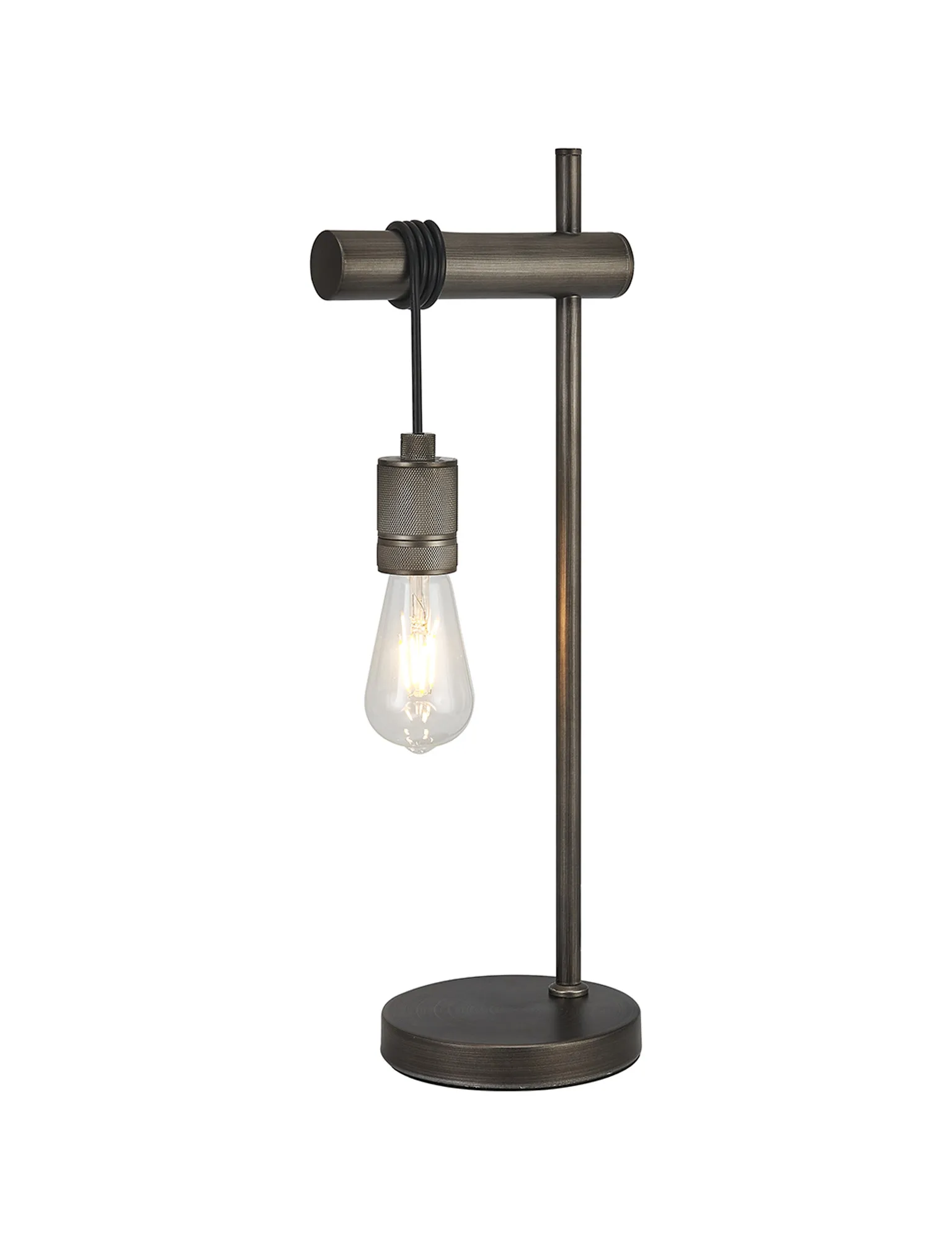 Kyoto Table Lamp Without Shade, 1 x E27- Painted Matt Bronze/ Pewter Finishes - Image 2