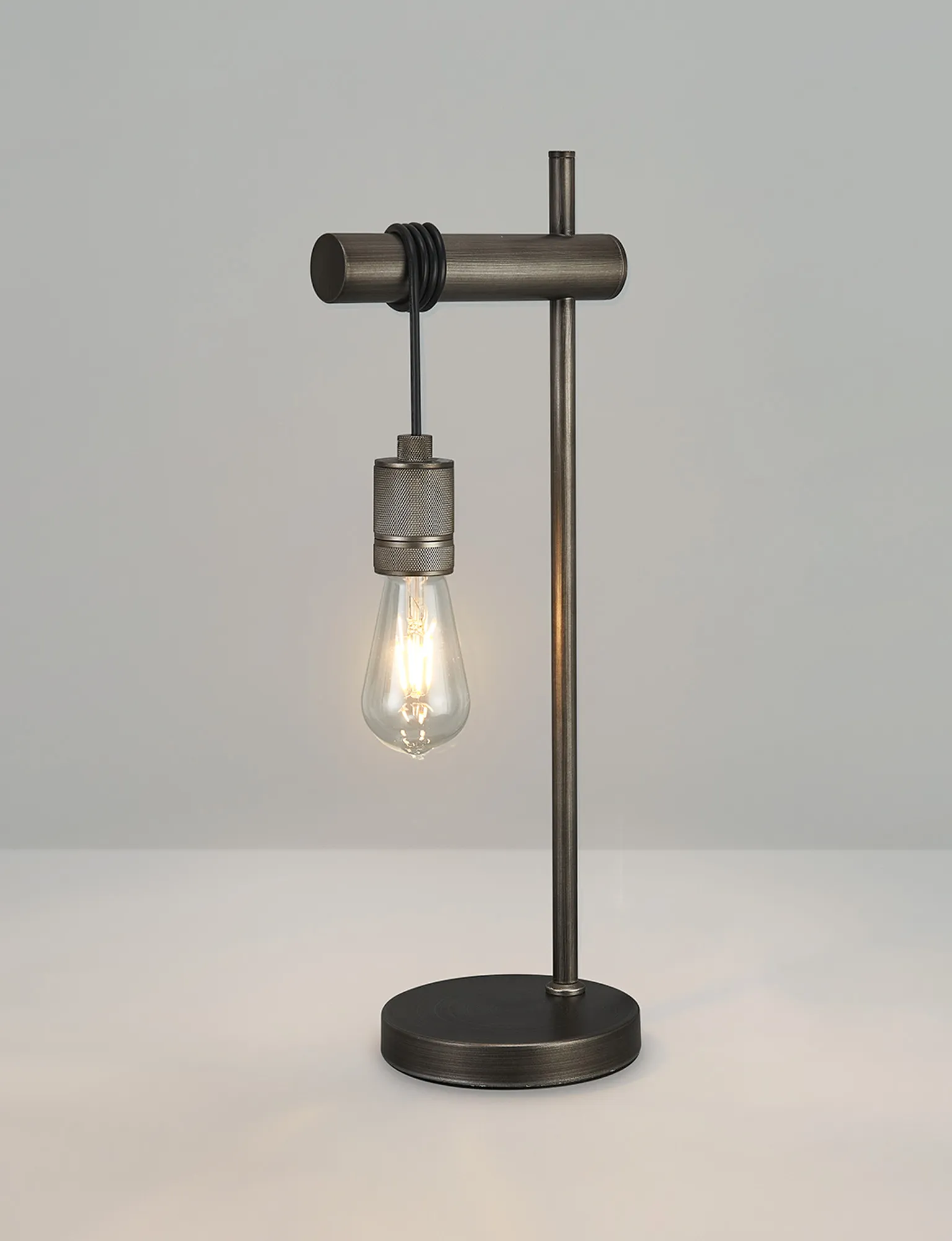 Kyoto Table Lamp Without Shade, 1 x E27- Painted Matt Bronze/ Pewter Finishes - Image 4