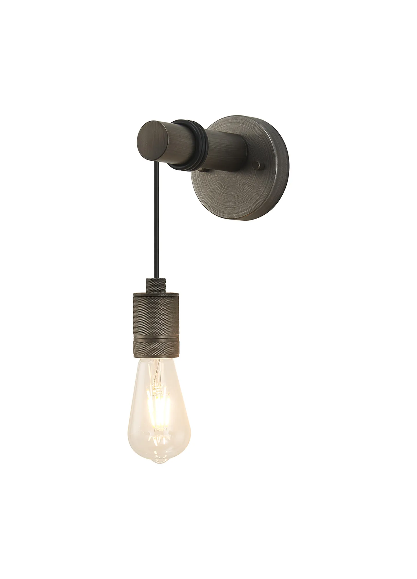 Kyoto Wall Light, Without Shade, 1 x E27- Painted Matt Bronze/ Pewter Finishes - Image 3