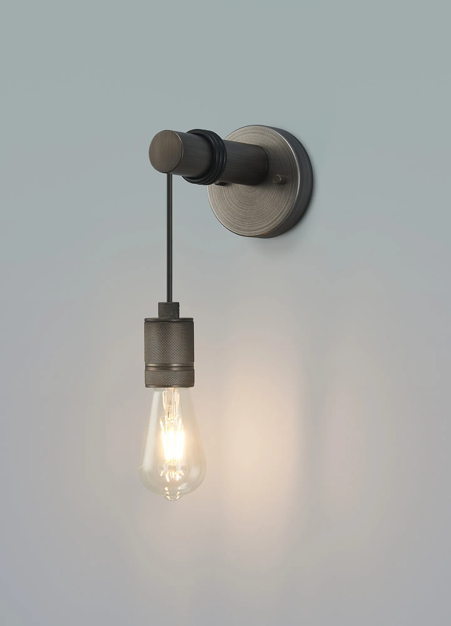 Kyoto Wall Light, Without Shade, 1 x E27- Painted Matt Bronze/ Pewter Finishes - Image 4
