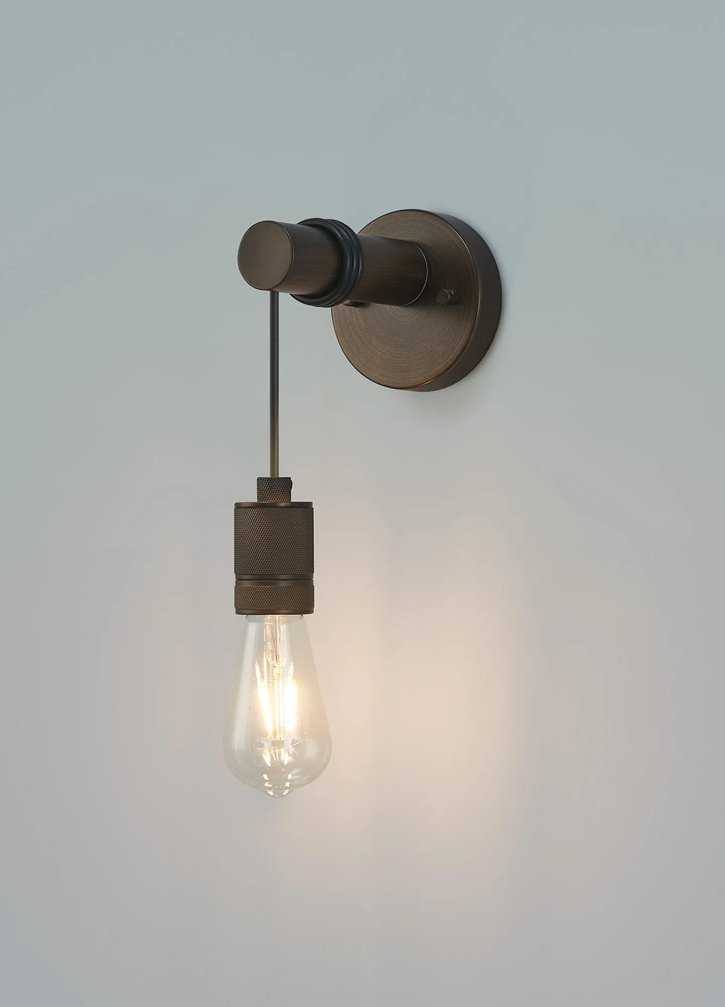 Kyoto Wall Light, Without Shade, 1 x E27- Painted Matt Bronze/ Pewter Finishes - Image 5
