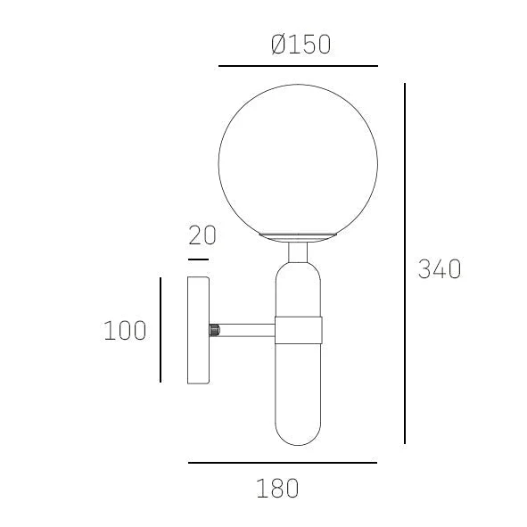 La Spezia Brass/Black-Finish Single Wall light - Image 5
