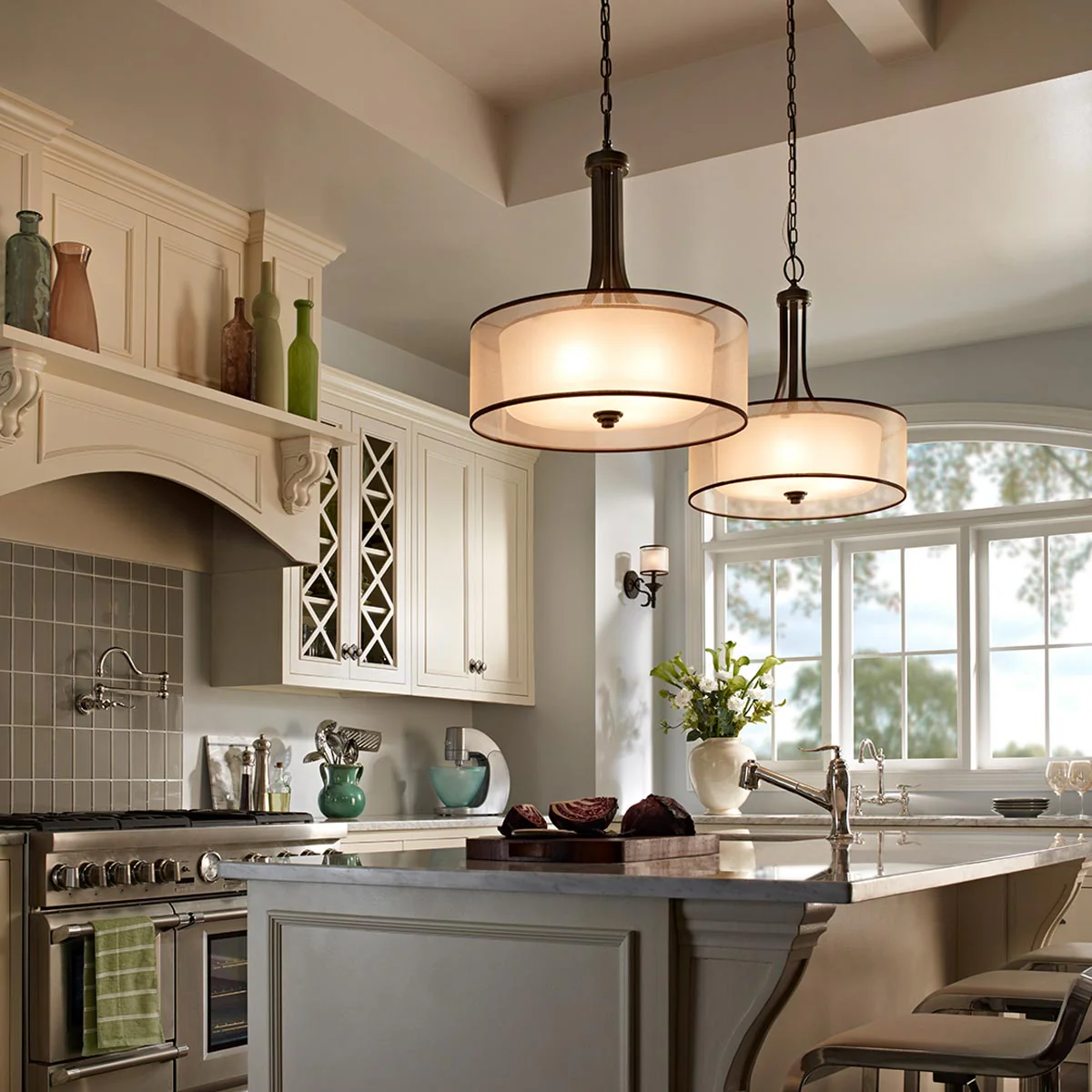Lacey 4 Light Large Pendant - Antique Pewter/Mission Bronze - Image 10