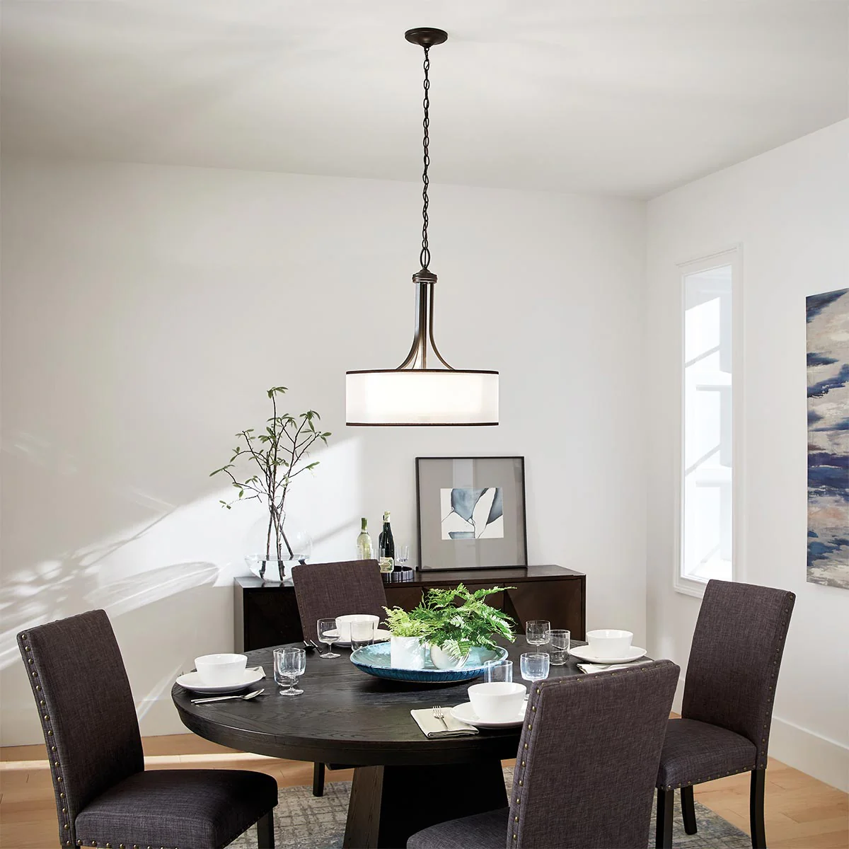 Lacey 4 Light Large Pendant - Antique Pewter/Mission Bronze - Image 11