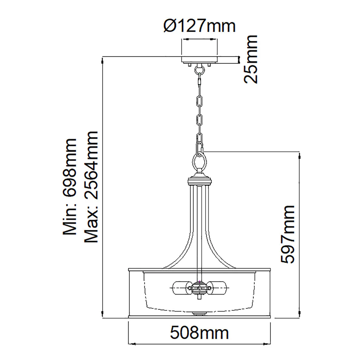 Lacey 4 Light Large Pendant - Antique Pewter/Mission Bronze - Image 12