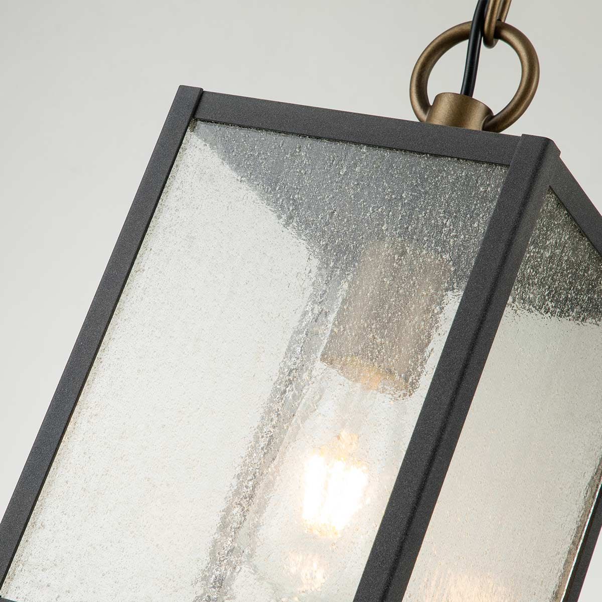 Lahden 1 Light Chain Lantern - Weathered Zinc IP44 E27 - Image 4
