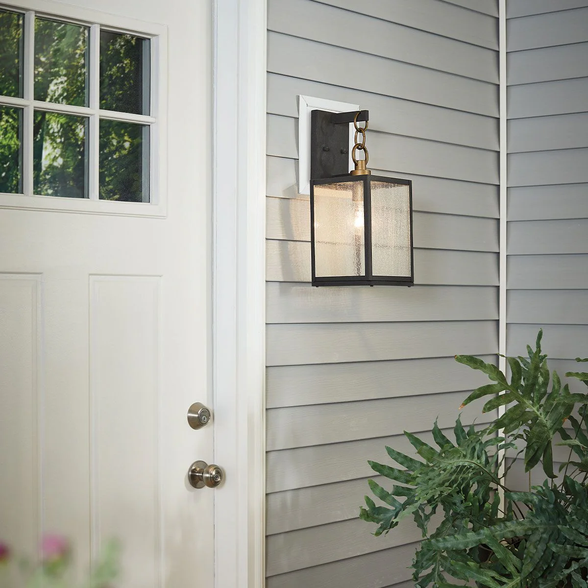 Lahden 1 Light Small/Medium Outdoor Wall Lantern - Weathered Zinc E27 IP44 - Image 12