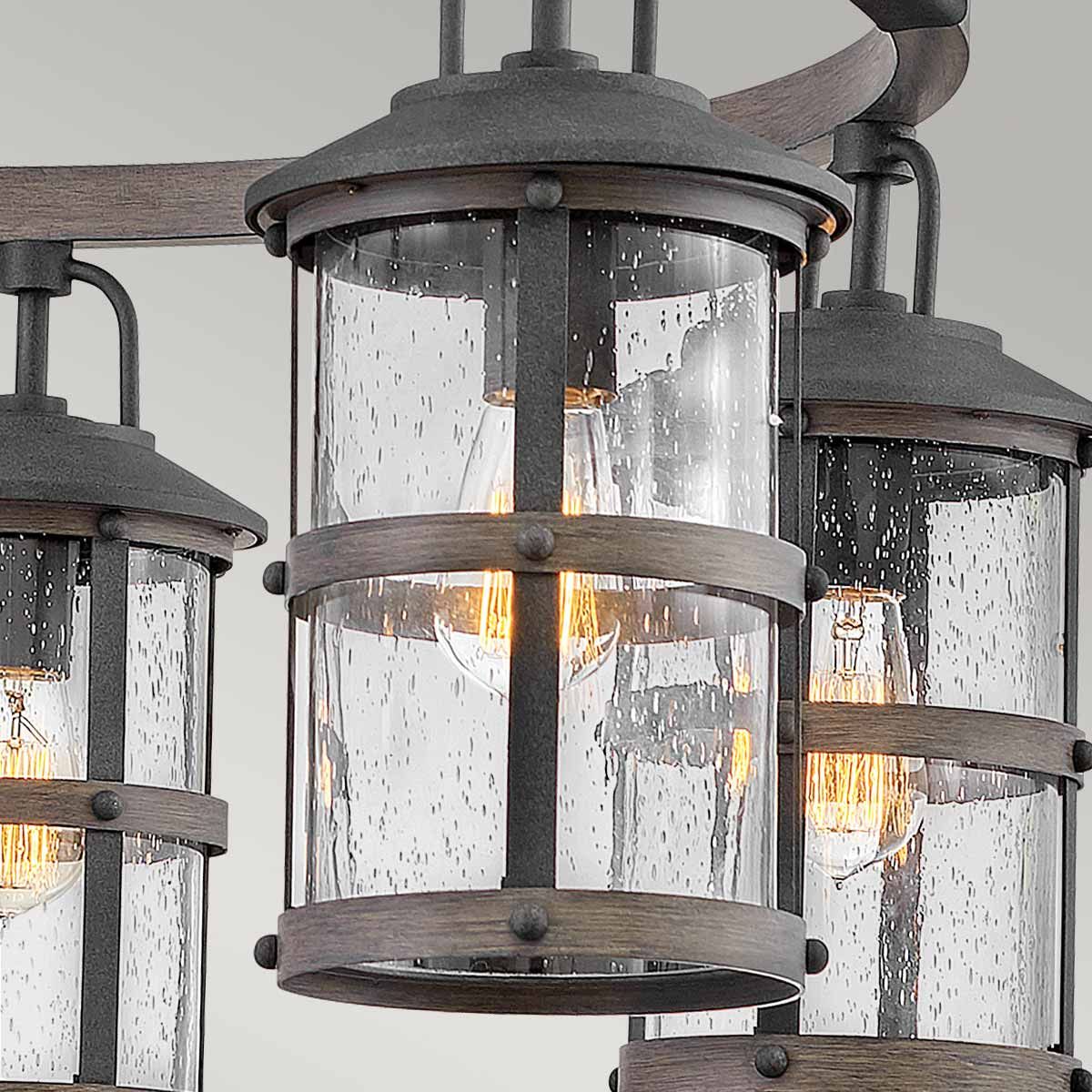 Lakehouse 1/6Lt Chain Lantern - Aged Zinc with Driftwood Grey IP44 E27 - Image 10