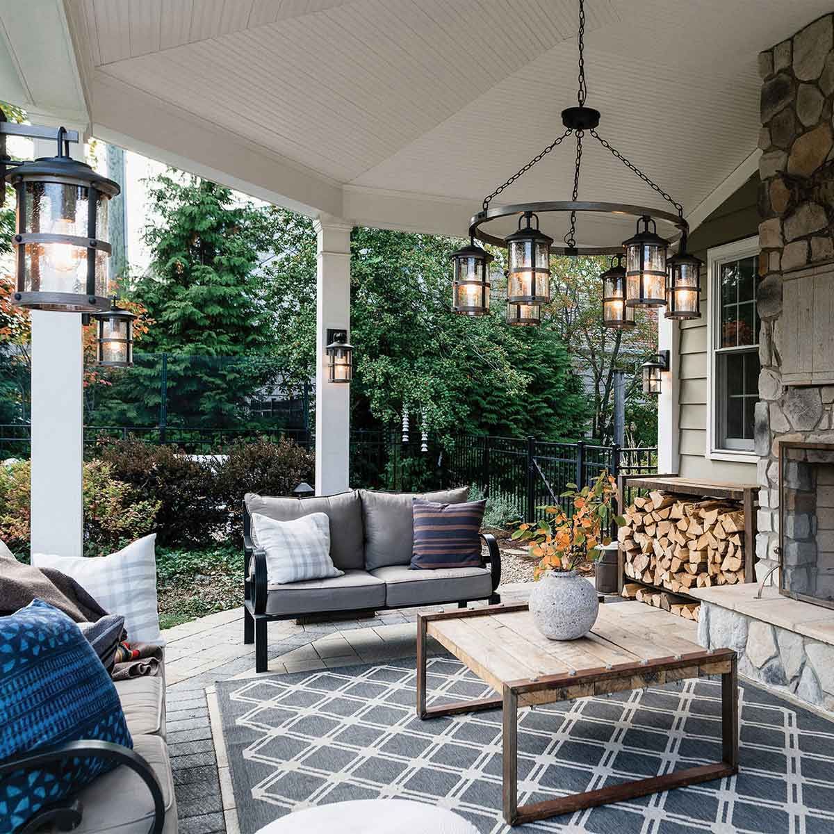 Lakehouse 1/6Lt Chain Lantern - Aged Zinc with Driftwood Grey IP44 E27 - Image 11