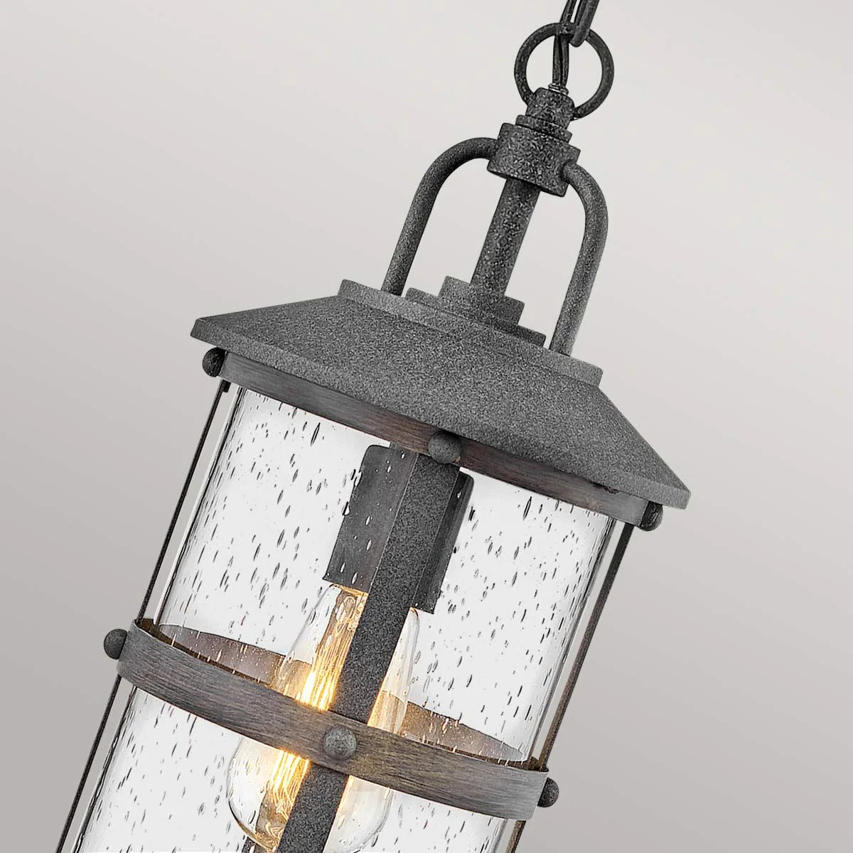 Lakehouse 1/6Lt Chain Lantern - Aged Zinc with Driftwood Grey IP44 E27 - Image 4