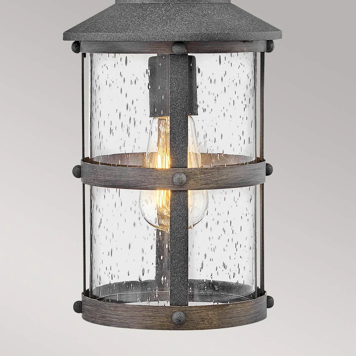 Lakehouse 1/6Lt Chain Lantern - Aged Zinc with Driftwood Grey IP44 E27 - Image 5