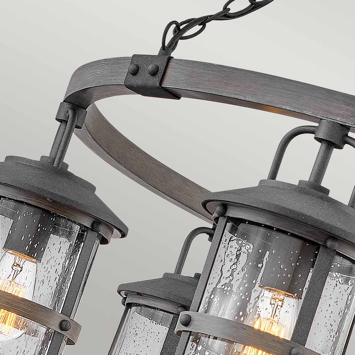 Lakehouse 1/6Lt Chain Lantern - Aged Zinc with Driftwood Grey IP44 E27 - Image 9