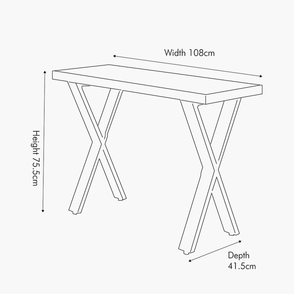 Lakota Recycled Wood and Brass Metal Console Table - Image 2