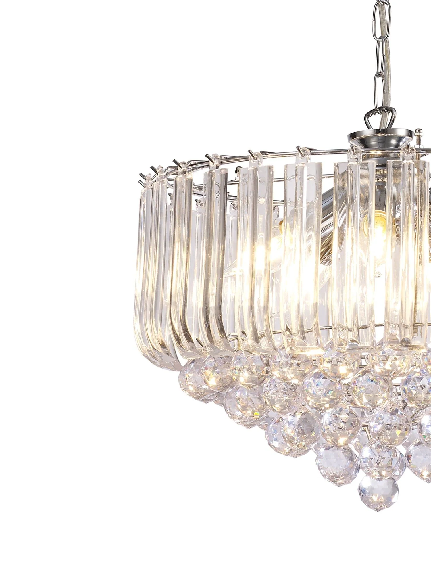 Lana Pendant With Acrylic Spheres, 5 Light E14 Polished Chrome Finish - Image 5