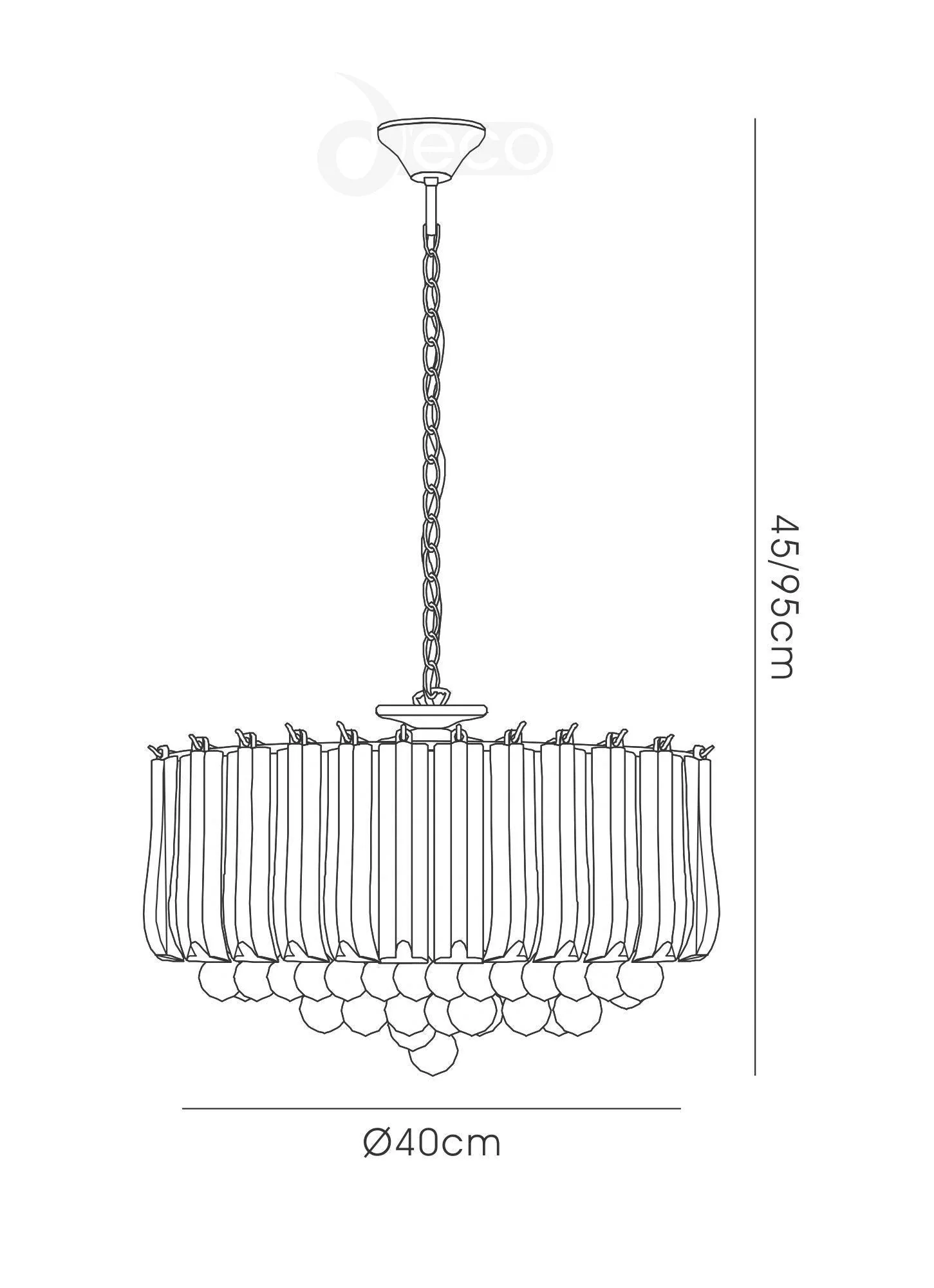 Lana Pendant With Acrylic Spheres, 5 Light E14 Polished Chrome Finish - Image 6