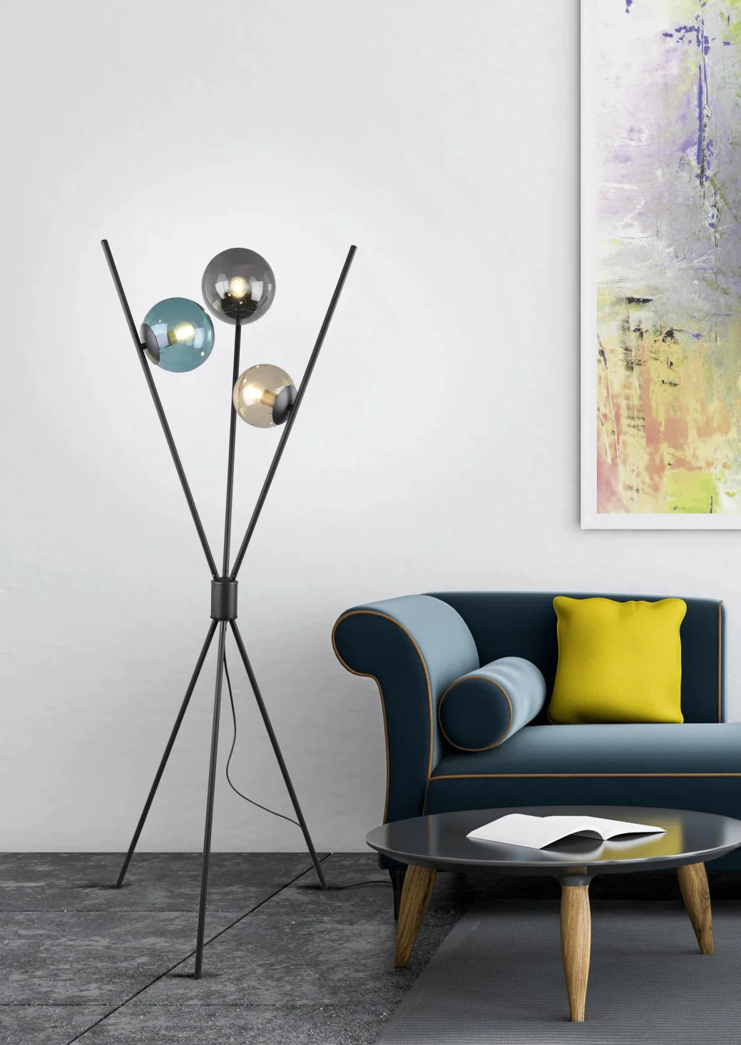 Lance Tripod Floor Lamp - Black - Image 2