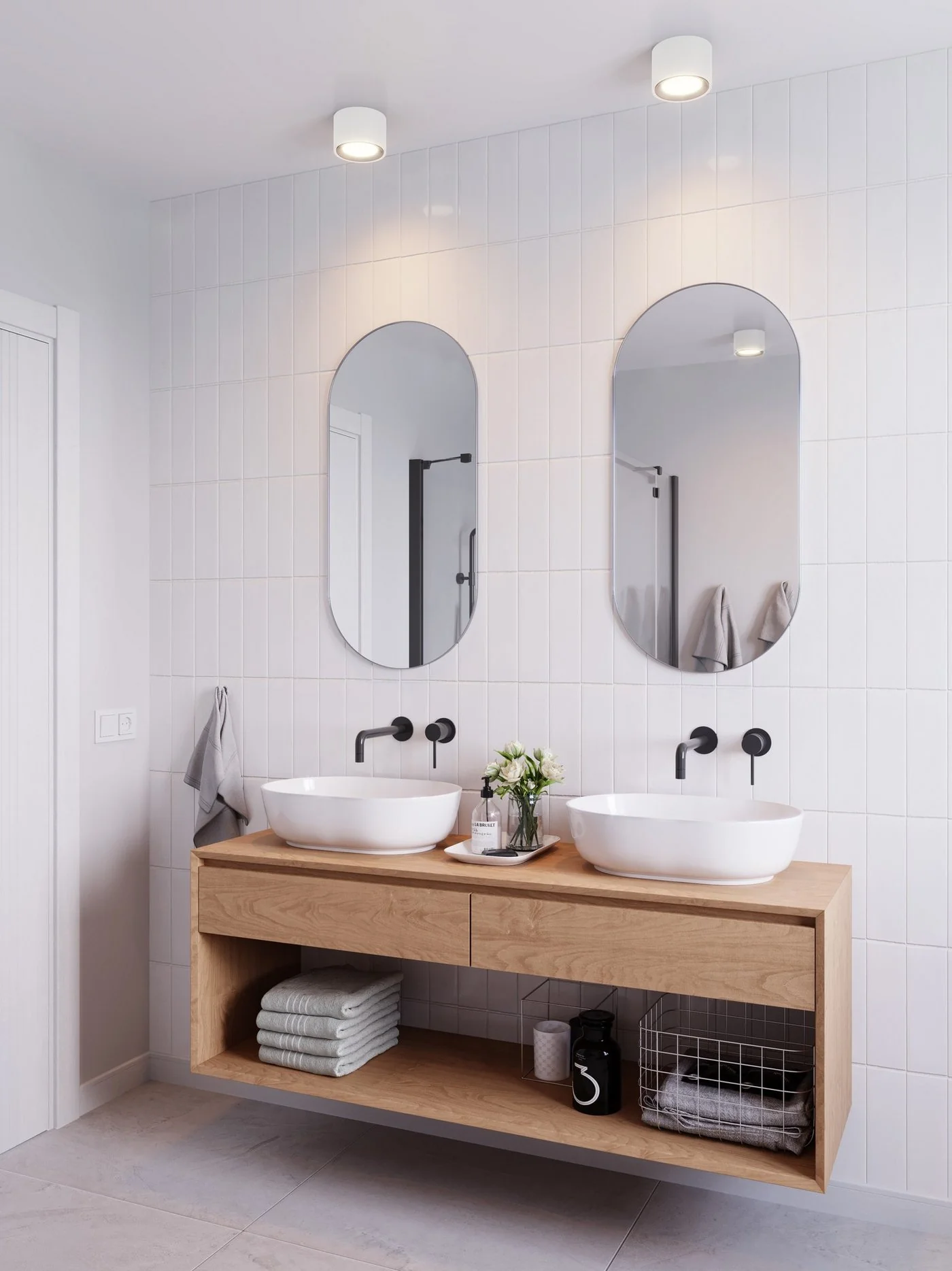 Landon 8'/ 14'Bathroom Light- Black/ White - Image 12