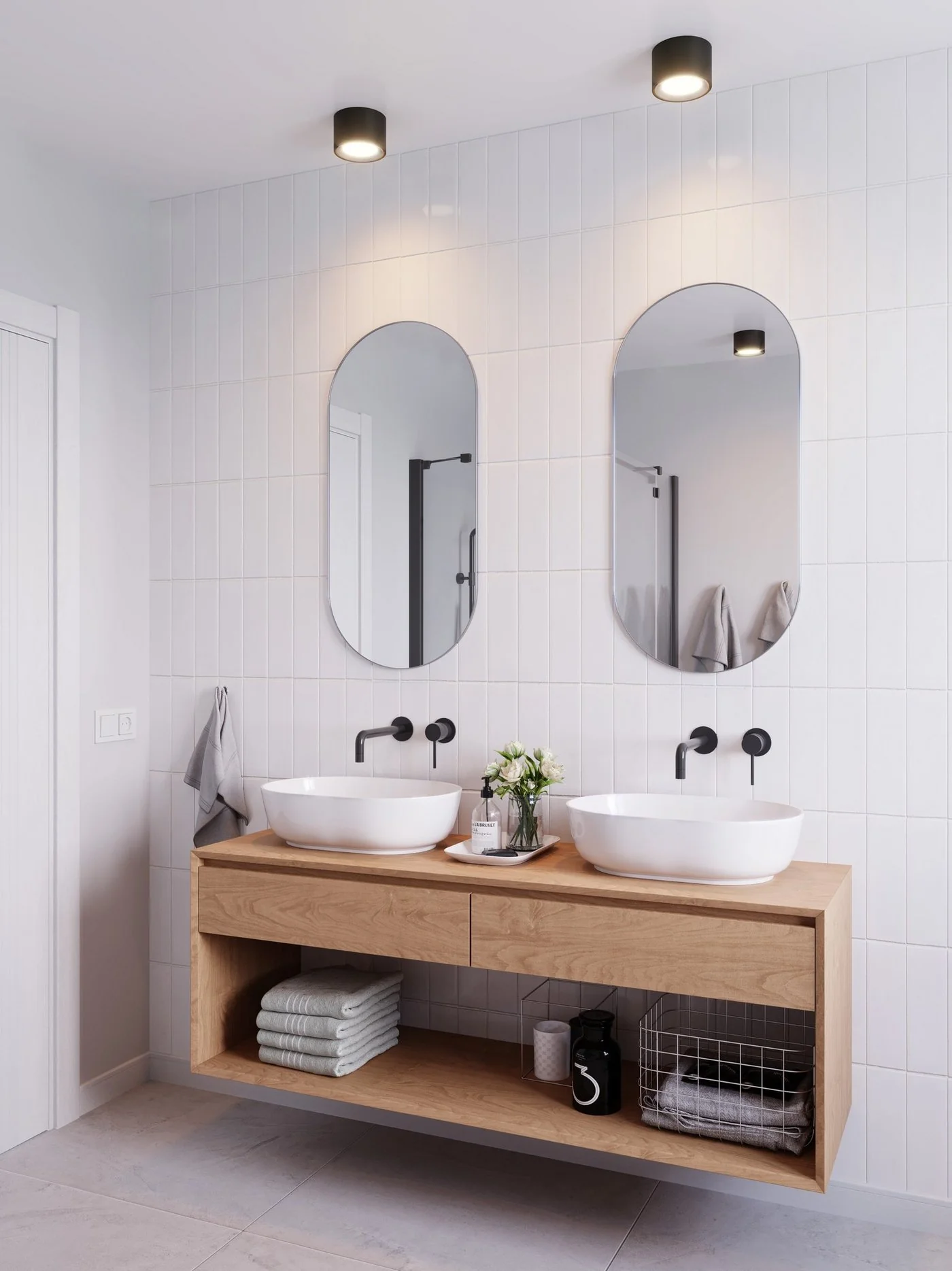 Landon 8'/ 14'Bathroom Light- Black/ White - Image 9