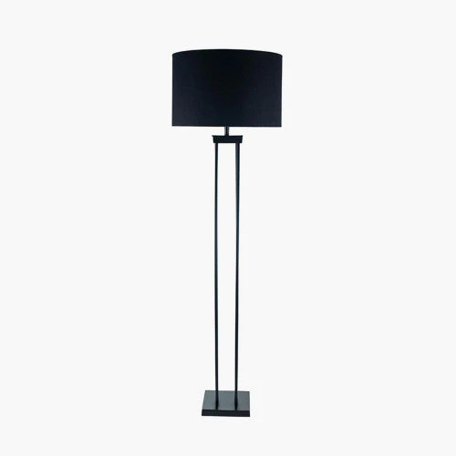 Langston Matt Black Metal Column Floor Lamp Base - Image 2