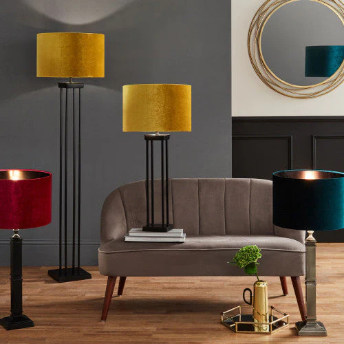 Langston Matt Black Metal Column Floor Lamp Base - Image 3