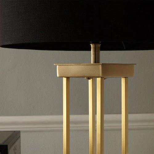 Langston Satin Brass Metal Column Floor Lamp Base - Image 4