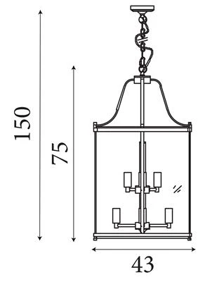 Grande Lantern 8Lt/12LT Ceiling Pendant-  Chrome & Clear/ Black Glass - Image 5