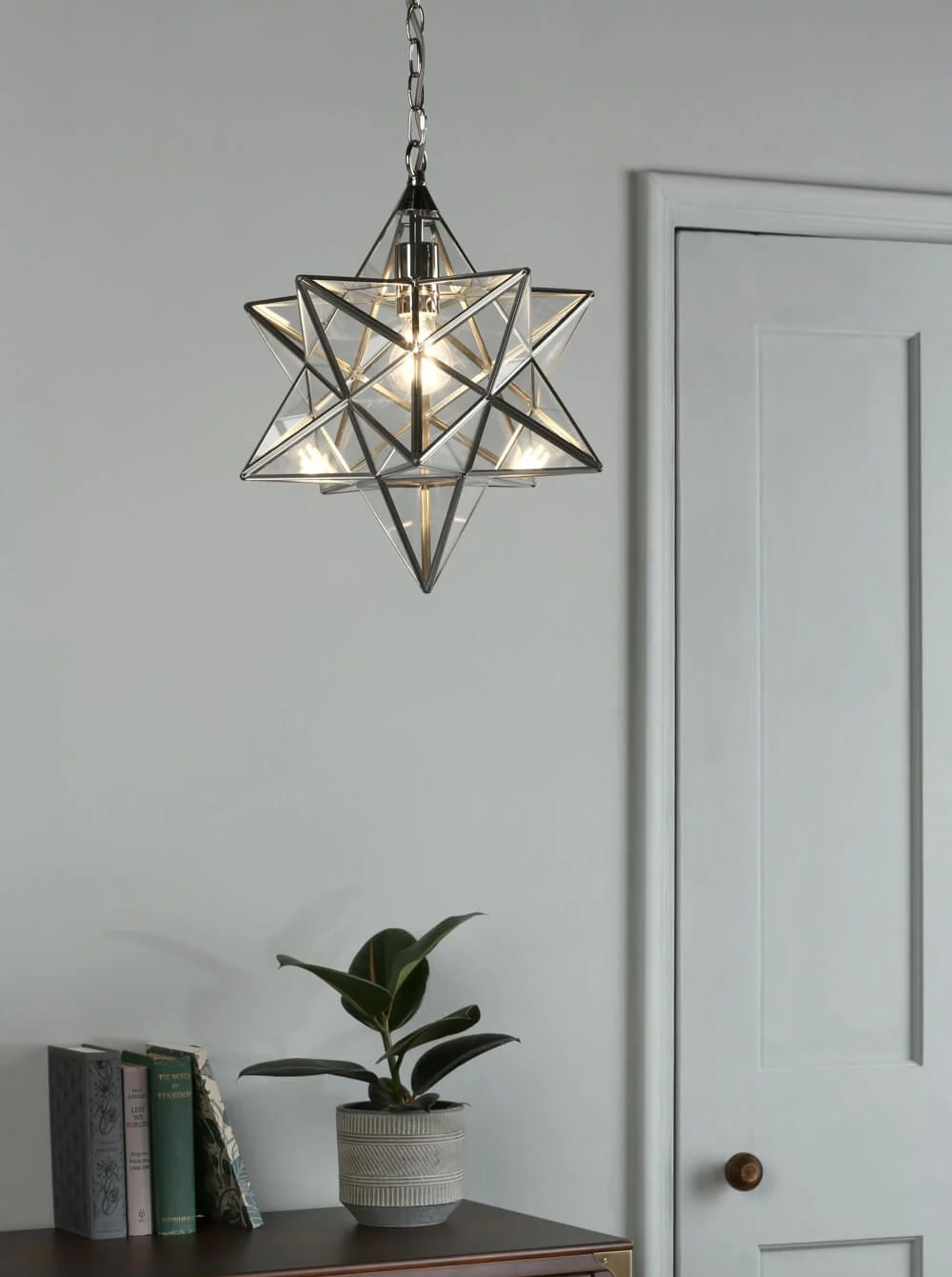 Star Pendant Silver Glass- Small/ Large - Image 3