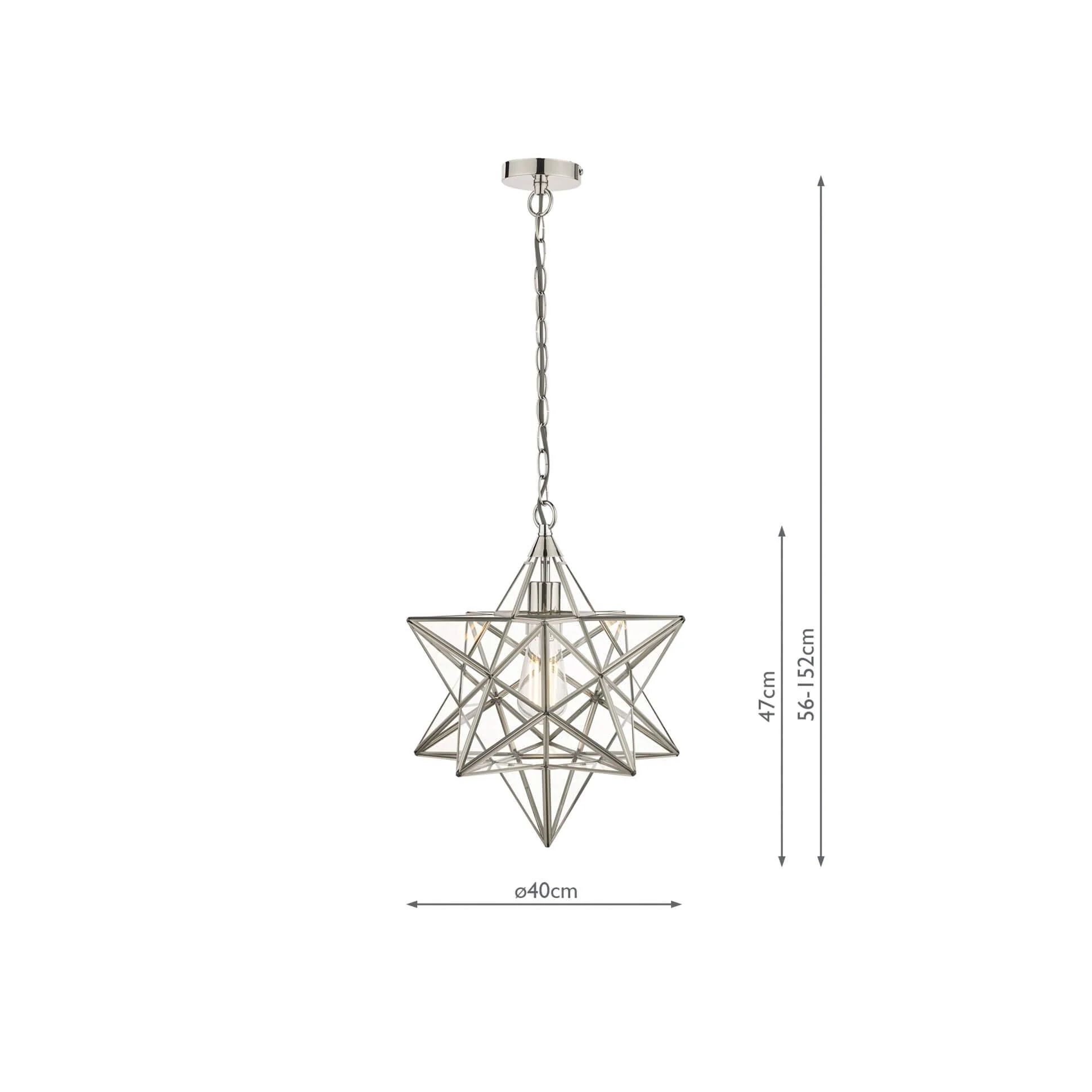 Star Pendant Silver Glass- Small/ Large - Image 4