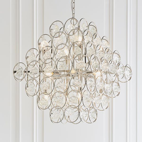 Large tiered pendant with crystal glass details - Image 2