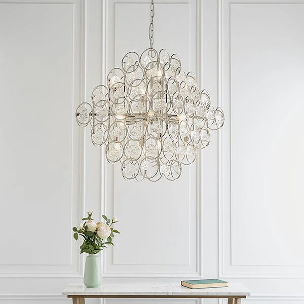 Large tiered pendant with crystal glass details - Image 3